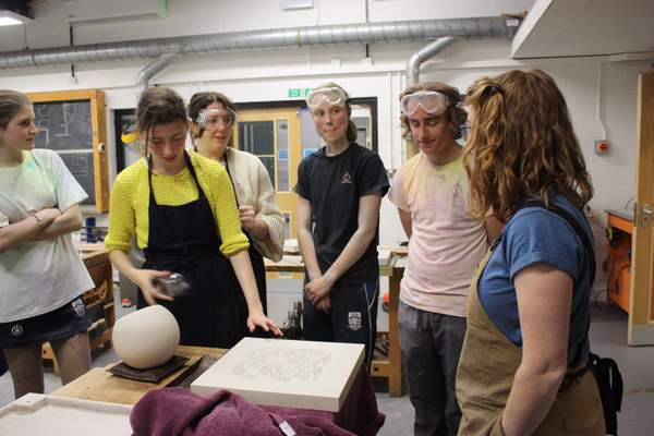 Pupils stone carving workshop